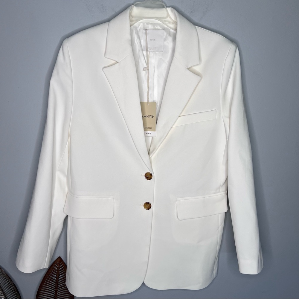 Mango Mng White Two Button Blazer - image 2